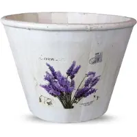 Goliat Chapeau en bois avec motif de lavande en blanc 16x22 cm - Large