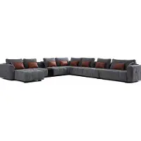 JVmoebel Canapé d'angle en U, style moderne, gris, canapé design, élégant et confortable, en tissu