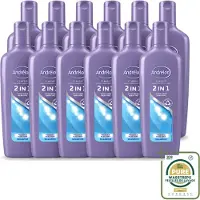 Unilever 12 x Shampooing et après-shampooing 2-en-1 Andrélon - aux notes de melon et d'aloé vera - 300 ml - Pack économique - 12 pièces