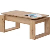 Syfax Table Basse Relevable, Baltik, Rectangulaire, Chêne, 105 x 55 x 45 cm, Avec Rangement