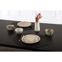 Ziczac Sous-plat TRUDO - Forme ovale - Cuir vegane – 33x45 cm – Salle à manger