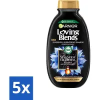 Garnier Shampooing magnétique au charbon Loving Blends 300 ml - Pack avantage - 5 pièces