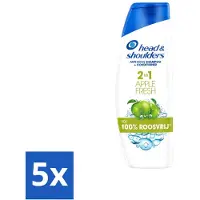 Head & shoulders 5 x Shampoo 2-en-1 , parfum Apple Fresh - 400 ml - Pack économique - 5 pièces