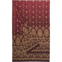 OEM Foulard de 270 x 270 cm, 100% coton, couleur bordeaux, avec décorations dorées