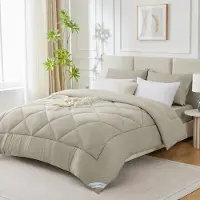 OEM Couverture 240x260 cm, 450 g/m², microfibre, beige, pour l'hiver
