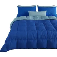OEM Couette d'hiver 220x260 cm, pour 1 à 2 personnes, réversible, bleue