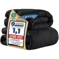 OEM Couverture de lit 240x260, ensemble 2 en 1 : modèle été 150 + modèle 4 saisons 300 g/m², couleur noire