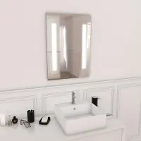 OEM Miroir de salle de bain LED, 70x50 cm, rectangulaire, en aluminium, à fixer au mur, classe énergétique A+