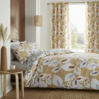 OEM Ensemble de literie Inga Leaf Gold, 240x220 cm + 2 taies d'oreiller