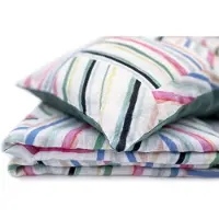 OEM Ensemble de draps en lin, 135x200 cm, 40x80 cm, à rayures
