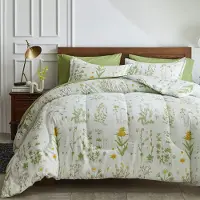 OEM Couverture saisonnière de 220x240 cm, motif floral, avec 2 taies d'oreiller