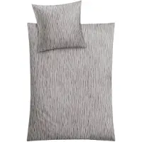 OEM Ensemble de literie, en coton, gris argenté, 155x220 cm + 2 taies d'oreiller