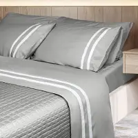 OEM Ensemble de literie 4 pièces en 100% coton percale, 300 fils, bord double, dimensions 180x200 cm
