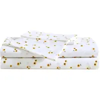 OEM Ensemble de literie en percale de coton, 200 fils, couleur jaune, taille "Full"