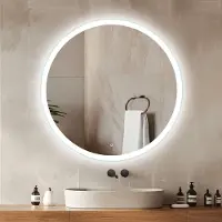 OEM Miroir de salle de bain rond LED, 60 cm, avec interrupteur tactile, 6000K