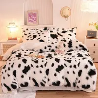 OEM Ensemble de housses de lit en peluche, motif tie-dye, pour lit double, dimensions 198x198 cm, comprenant 2 taies d'oreiller