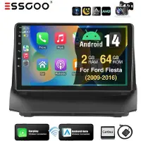 Insta24 Autoradio Android 15 de 9 pouces pour Ford Fiesta MK6 (2009-2013), avec Apple CarPlay, Android Auto, GPS, écran tactile, format 2 DIN, Bluetooth, Wi-Fi, RDS, 64 Go