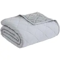 OEM Couverture Königsdecke, douce et confortable, matelassée, de couleur gris unie, dimensions : 90 x 108 pouces