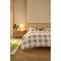 OEM Housse de couette Floret à carreaux, en 100% coton, dimensions 137x200 cm