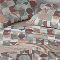 OEM Ensemble de draps Coralina, couleur beige, 135x190/200 cm, linge de lit d'hiver