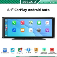 Insta24 Autoradio tactile de 8 pouces avec GPS, navigation, Apple CarPlay sans fil, Android Auto, entrée AUX, radio FM, kit mains libres Bluetooth, compatible Mirror Link et lecture de musique