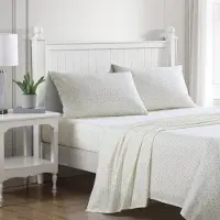 OEM Ensemble de draps king size, 4 pièces, en percale de coton, couleur jaune