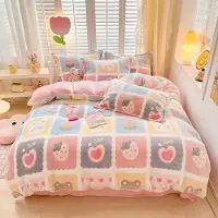 OEM Ensemble de literie Queen, 3 pièces, en microfibre, motif fleurs et lapin, 200 GSM, fermeture à glissière