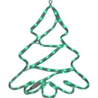 Goliat Arbre de Noël néon avec des LED vertes, à suspendre, fonctionne sur secteur, dimensions : 50 x 40 cm