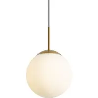 QAZQA Suspension Art Déco dorée avec verre opale IP44 - Flore