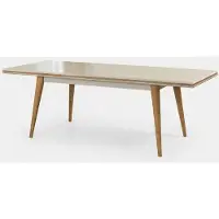 Xl Moebel Gmbh Table de salle à manger beige, design moderne, luxe, table de cuisine en bois, rectangulaire