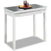 Dripio Table de cuisine en métal, gris, 80x40 cm, extensible