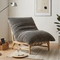 LVHOM Fauteuil de relaxation XXL avec structure en bois massif, fauteuil rembourré Cord avec mousse à mémoire de forme, fauteuil lounge ergonomique, fauteuil télé pour salon, couleur gris