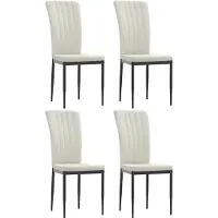 vidaXL Chaises de salle à manger 4 pcs. Crème velours