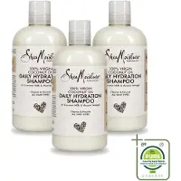 Shea Moisture 3 bouteilles de shampooing hydratant quotidien à l'huile de coco vierge , 384 ml - Lot de 3
