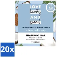 Love Beauty & Planet 20 pains de shampooing - Eau de coco et fleur de mimosa - 90 g - Pack économique - 20 pièces