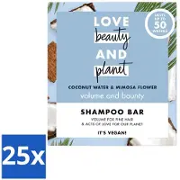 Love Beauty & Planet 25 pains de shampooing - Eau de coco et fleur de mimosa - 90 g - Lot de 25 pièces
