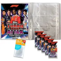 Topps Lot comprenant Turbo Attax Formule 1 2026 : 1 classeur vide + 5 boosters + des pochettes de collection exclusives