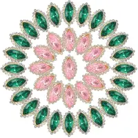 Markenlos Paillettes en forme d'yeux de cheval - Avec base métallique - À coudre - Multicolores - 15x5 mm - 40 pièces