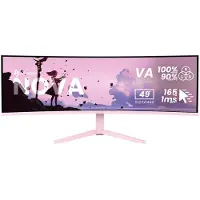 AROZZI Nova 49" v2 Écran Gaming - 5120x1440 - DQHD VA Incurvé - 165 Hz - USB-C - Rose