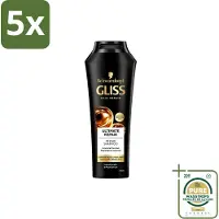 GLISS 5 flacons de shampooing Kur Ultimate Repair pour cheveux abîmés, 250 ml - Pack économique - 5 pièces