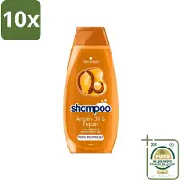 Schwarzkopf 10 flacons de shampooing à l'huile d'argan et réparateur - Pour cheveux secs et abîmés - 400 ml - Pack économique - 10 pièces