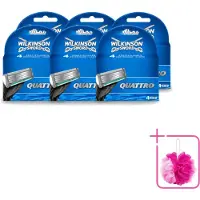 Wilkinson 6 lames de rechange Quattro avec coupe-bordures de précision - Pack économique - 6 pièces