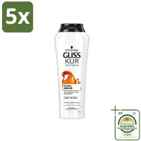 GLISS 5 x Shampooing nourrissant à l'huile Schwarzkopf Kur - 250 ml - Pack économique - 5 pièces