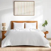 OEM Ensemble de draps en lin king size, 100% lin français, couleur blanche