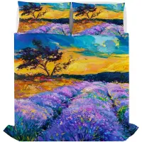 OEM Ensemble de literie 100% coton, pour lit double, 3 pièces, imprimé numériquement