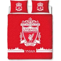 OEM Jeu de literie pour lit double, motif football, 200x200 cm, couleur rouge