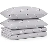 OEM Jeu de draps en flanelle, taille queen, 4 pièces, 100 % coton, très profond, motif moutons