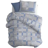OEM Jeu de literie en flanelle, 100% coton, comprenant une housse de couette de 155x200 cm et une taie d'oreiller de 52x82 cm