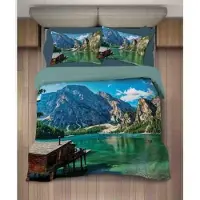 OEM Ensemble de draps pour lit de 200x200 cm, motif animal, 100% coton, 3 pièces