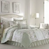 OEM Ensemble de draps en coton, réversible, couleur sauge, taille queen